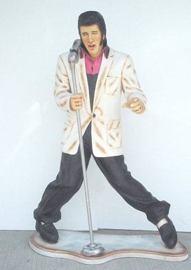 Elvis Figur mieten – lebensgroß 190 cm mit Mikrofon, King of Rock'n'Roll Deko – 2