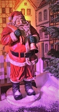 Weihnachtsmann-Figur mieten – Nikolaus mit Glocke ca. 185 cm, outdoor-geeignet – 2