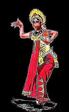 Indien Tempeltänzer Cut-Out mieten - handgemalte Event-Kulisse 300 cm – 2