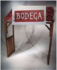 Marktstand mieten – Buffetstand Taverna / Bodega, Holz patiniert, mit Buffetplatte – 2