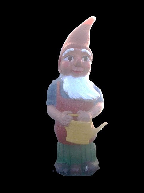 Gartenzwerg-Figur mieten – XXL-Zwerg mit Gießkanne ca. 200 cm, 2 Stk.