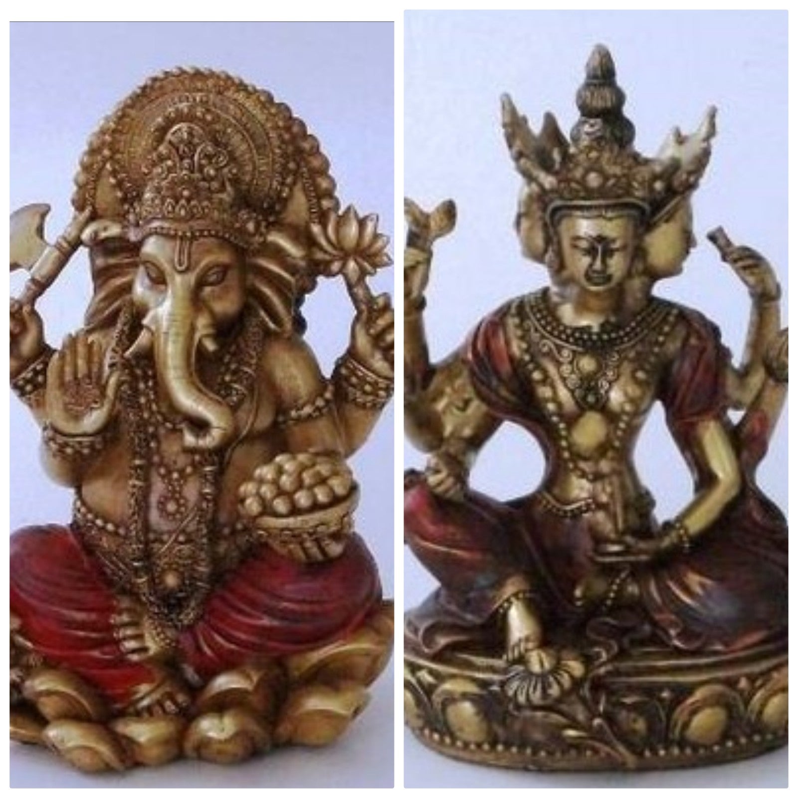 Indische Gottheiten mieten – Ganesha & Vasudhara Tischfiguren, Indien Deko