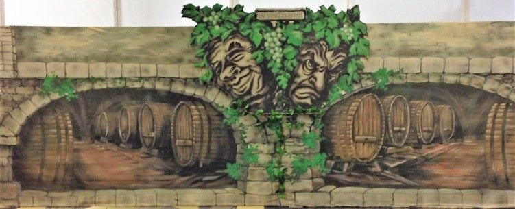 Weinkeller-Kulisse mieten - Gewölbekeller, Weinbau & Wein, handgemalt B1