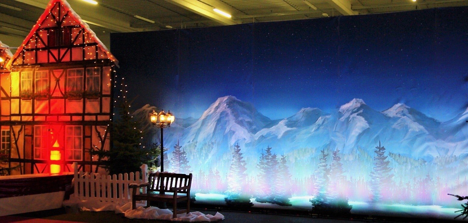 Schneelandschaft Kulisse mieten – Berge & Gebirge im Schnee, freistehend – 3