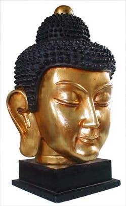 Buddha-Köpfe mieten – Deko in Stein & Polyresin, verschiedene Designs (30–50 cm)