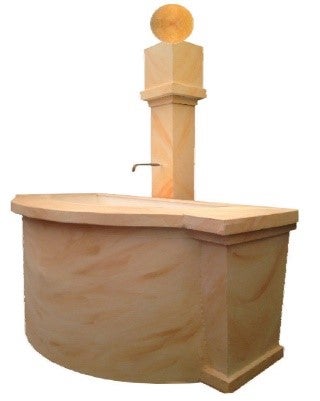 Dorfbrunnen mieten - Holzbrunnen mit Wassersäule für Alpen- & Event-Deko