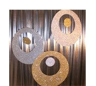 70er-Jahre Disco-Deckenhänger mieten - Studio-54-Deko in Gold, ca. 75 cm