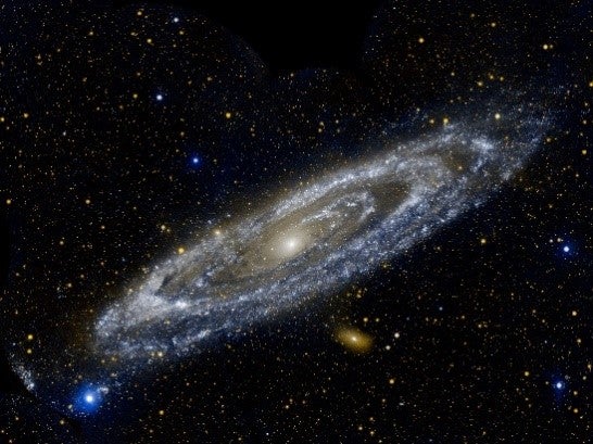 Weltraum Kulisse mieten – Orbit & Galaxie Bühnenbild, je ca. 6 x 3 m, B1 – 2