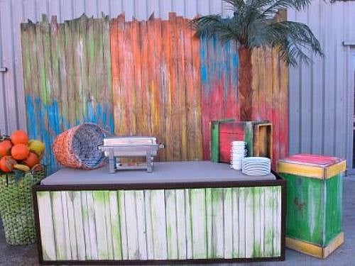 Marktstände mieten - Brasilianisch/Karibisch Buffetstand Deko – 3