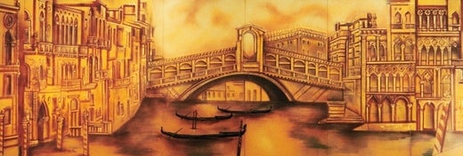 Venedig-Rialtobrücke-Kulisse mieten - Italien & Romantik, handgemalt – 2