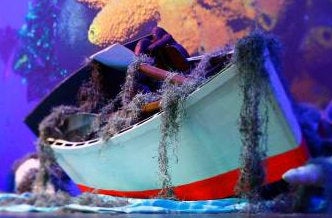 Ruderboot mieten ca. 240 cm - Holz-Deko-Boot rot/weiß inkl. Paddel