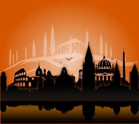 Rom Kulisse mieten – römische Silhouette, Italien Themenkulisse