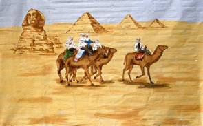 Pyramiden Kulisse mieten – Ägypten-Bühnenbild, ca. 4,5 x 3 m, handgemalt