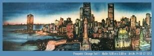 Chicago-Skyline-Kulisse mieten – USA Großstadt, 15 m Bühnenbild