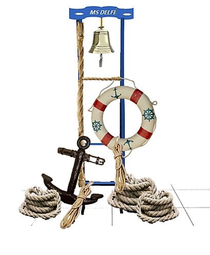 Schiffsglocke mieten – Maritim-Deko aus Messing mit Ständer – 3