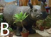 Nashorn-Figur mieten – bis ca. 420 cm lang, Afrika-/Savanne-Wildtier-Deko – 2