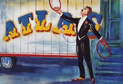 Zirkus Jongleur Kulisse mieten – Circus & Clown Themenkulisse, freistehend