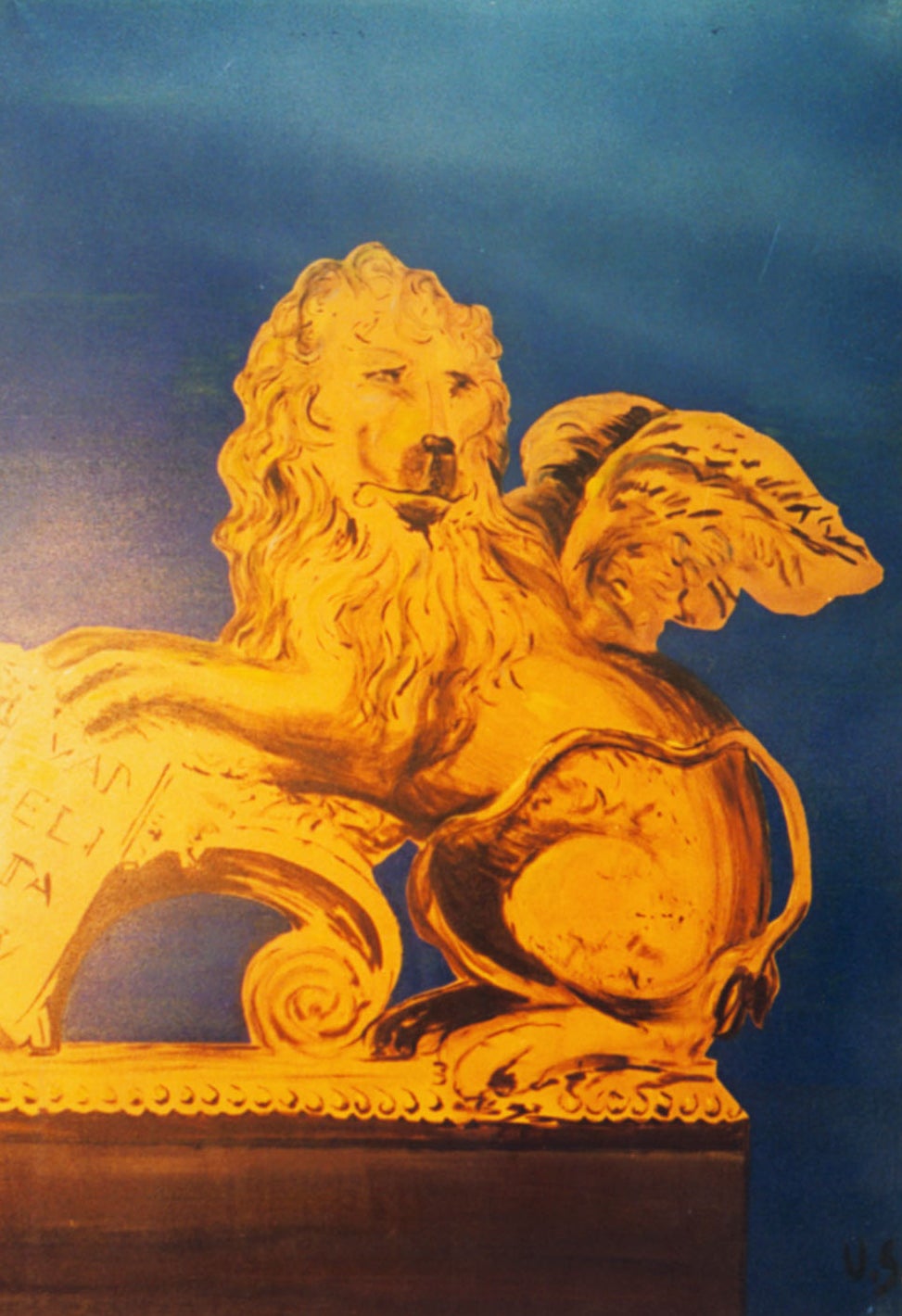 Venedig Löwen-Kulisse mieten – Goldener Löwe Backdrop, ca. 140 x 200 cm