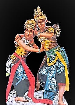 Indien Tempeltänzer Cut-Out mieten - handgemalte Event-Kulisse 300 cm