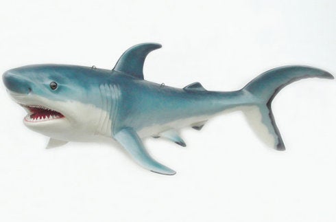 Haifisch Figur mieten – lebensgroß ca. 220 cm, 3D Hai für Unterwasserwelt Deko