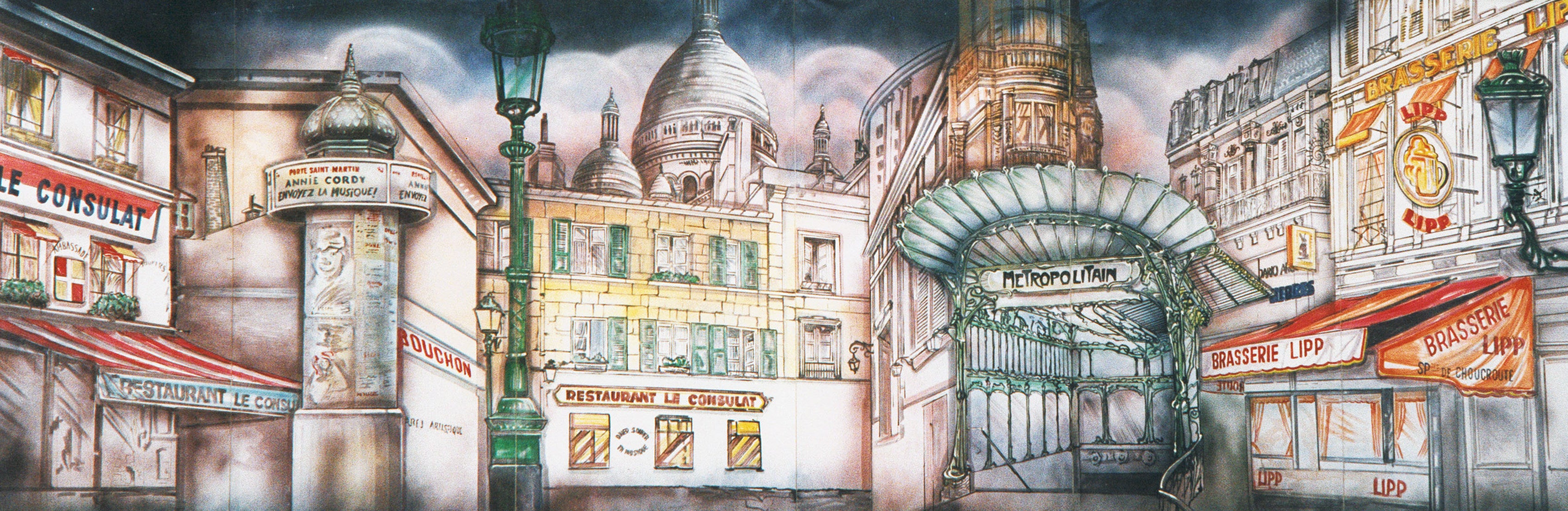 Metropolitain-Kulisse mieten - Frankreich & Paris, handgemalt freistehend