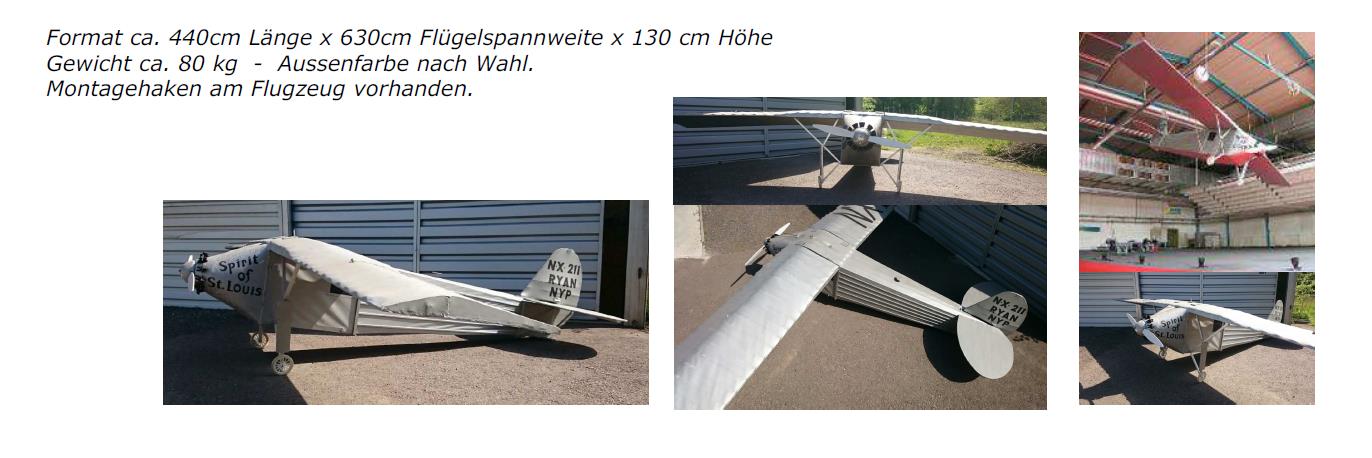 Flugzeug Spirit of St. Louis mieten - Flieger-Nachbau 6,3 m Spannweite – 2