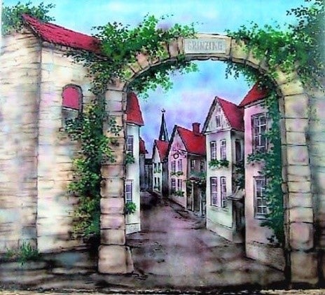 Fachwerk-Kulisse mieten – Altstadt Grinziggasse Backdrop, ca. 500 x 420 cm – 2