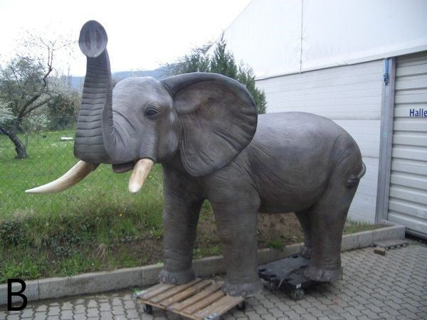 Elefanten-Figur mieten – lebensgroß bis ca. 350 cm Höhe, Afrika-/Savanne-Deko – 4