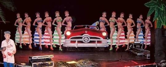 Brasilianische Showgirls Kulisse mieten – Rio Tänzerinnen Cut-Outs 8 m, B1