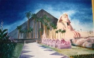Luxor-Kulisse mieten – Ägypten, Pyramide, Orient, handgemalt, 4,5 x 3 m