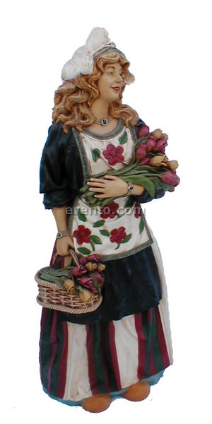 Niederländerin Figur mieten - Blumenmädchen mit Tulpen 175 cm Holland-Deko – 2