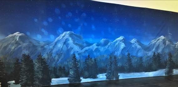 Schneelandschaft Kulisse mieten – Berge & Gebirge im Schnee, freistehend