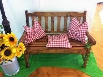 Parkbank mieten - Holz-Sitzbank ca. 122 cm für Garten- & Park-Deko
