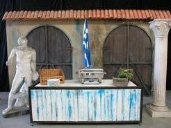 Griechischer Buffetstand mieten - Marktstand ca. 300 x 250 cm, B1-zertifiziert für Mottoevents – 2