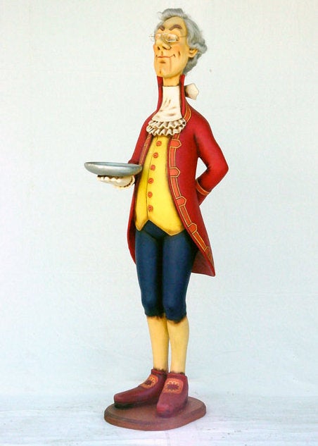 Englischer Butler Figur mieten – lebensgroß ca. 180 cm, London & England Deko