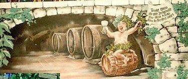 Weinkeller-Kulisse mieten - Gewölbekeller, Weinbau & Wein, handgemalt B1 – 2