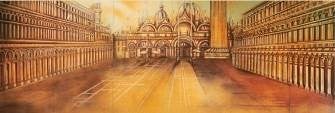 Venedig Markusplatz Kulisse mieten – handgemaltes Italien-Bühnenbild (ca. 9 m × 300 cm)