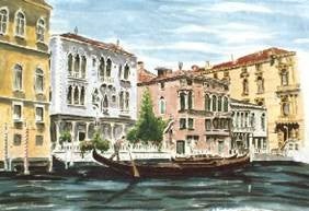 Venedig-Kulissen mieten – verschiedene Motive, handgemalt, freistehend (ca. 4,5 m × 300 cm)