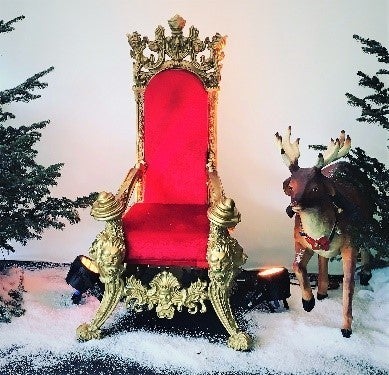 Weihnachtsthron mieten – Barock-Sessel rot gepolstert, ca. 190 cm – 2
