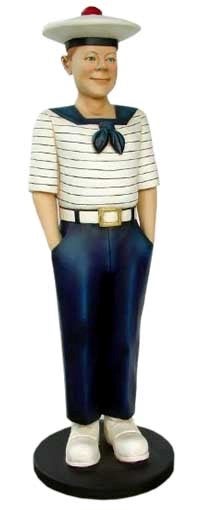 Matrose Figur mieten – lebensgroß ca. 173 cm, maritime & Kreuzfahrt Deko