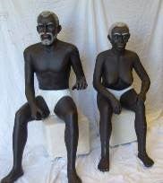 Afrika-Figuren mieten – Eingeborenen-Statuen ca. 130–140 cm aus Polyresin – 2