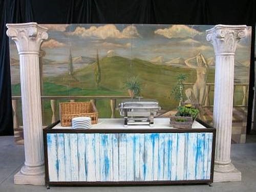 Griechischer Buffetstand mieten - Marktstand ca. 300 x 250 cm, B1-zertifiziert für Mottoevents – 3