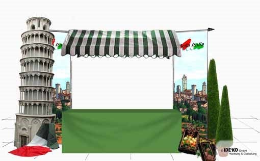Marktstand mieten - Verkaufshütte & Buffetstand mit Markisendach, 200 cm – 3