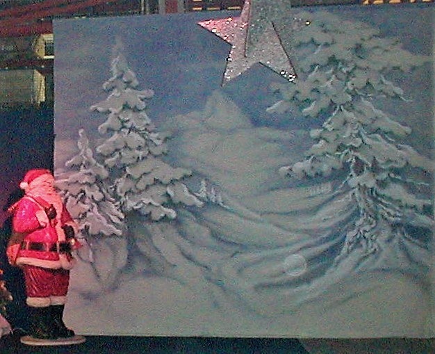 Weihnachts-Kulisse mieten – Alpenland & Schneelandschaft, B1, ca. 500x420 cm – 2