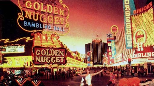 Las-Vegas-Kulisse mieten - Golden Nugget, Casino & USA, handgemalt B1