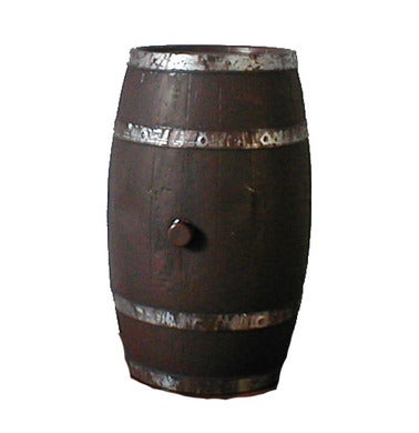 Deko-Fässer mieten – Holzfass-Optik ca. 95 cm, wahlweise als Stehtisch – 4