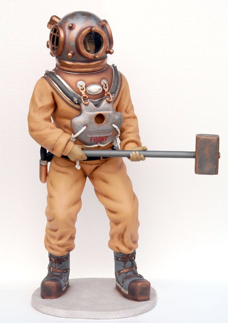 Taucher Figur mieten – lebensgroß ca. 200 cm, 3D Taucher für maritime Deko