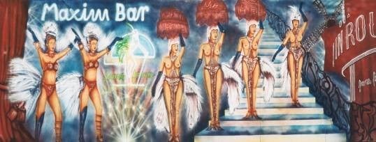 Maxim-Bar-Kulisse mieten - Moulin Rouge, Paris & Tänzerinnen, handgemalt – 3