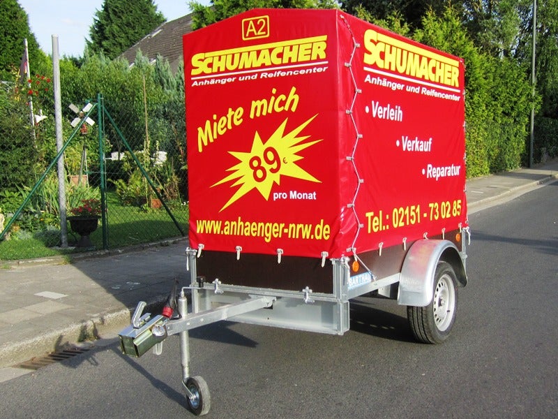 Planenanhänger mieten – Urlaubs- & Umzugsanhänger, führerscheinfrei, 750 kg