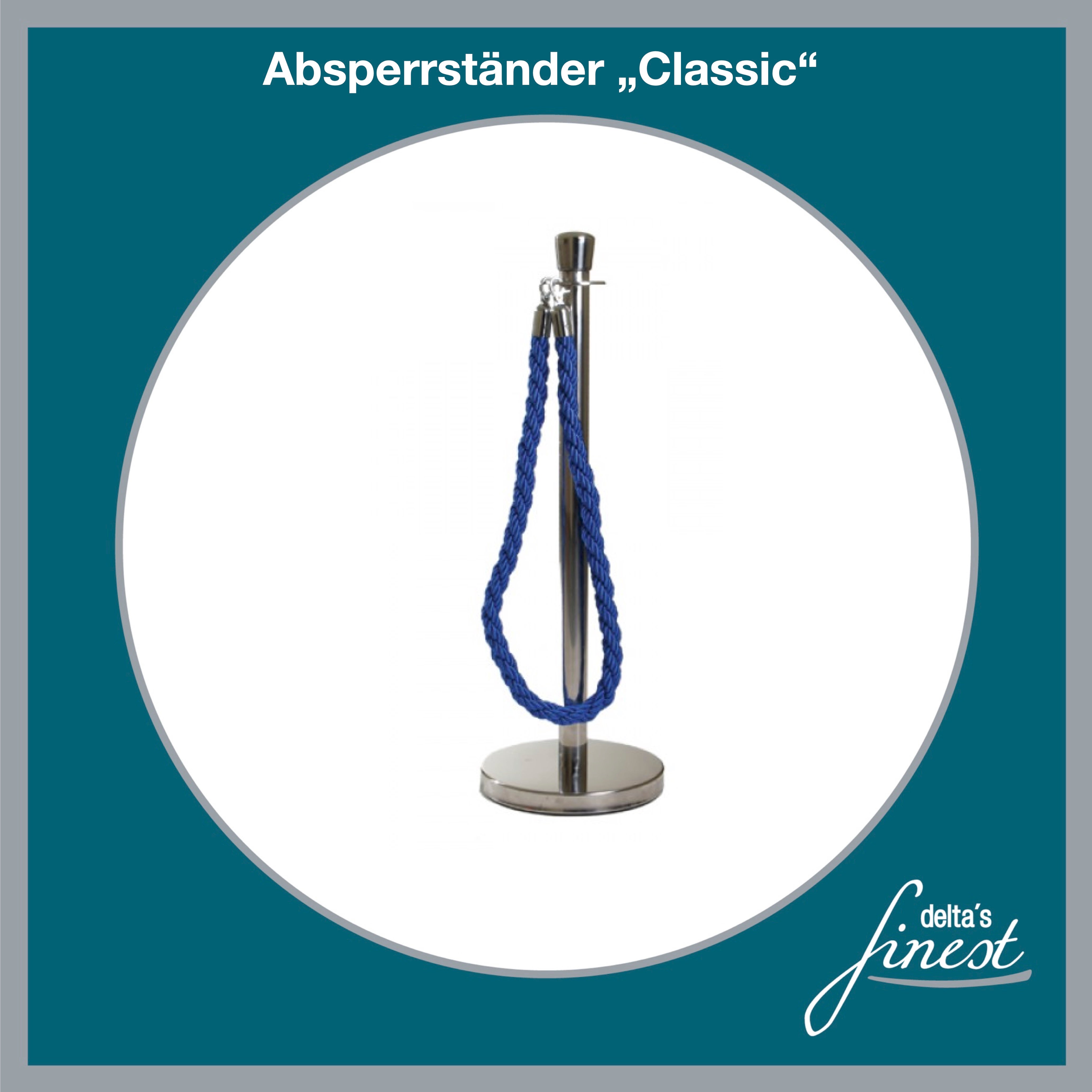 Absperrständer mieten – Edelstahl-Absperrung Modern oder Classic mit Kordel – 2